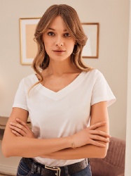 ladies V-neck T-shirt