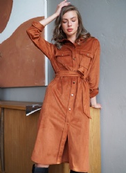 suede fabric dress